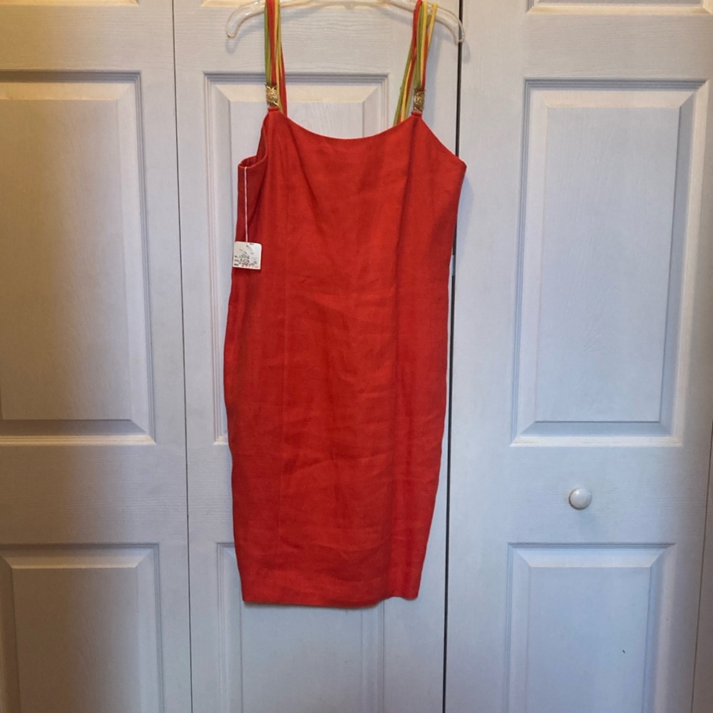 Beautiful orange 🍊 dress..  size 10. Santa Fe linen dress
